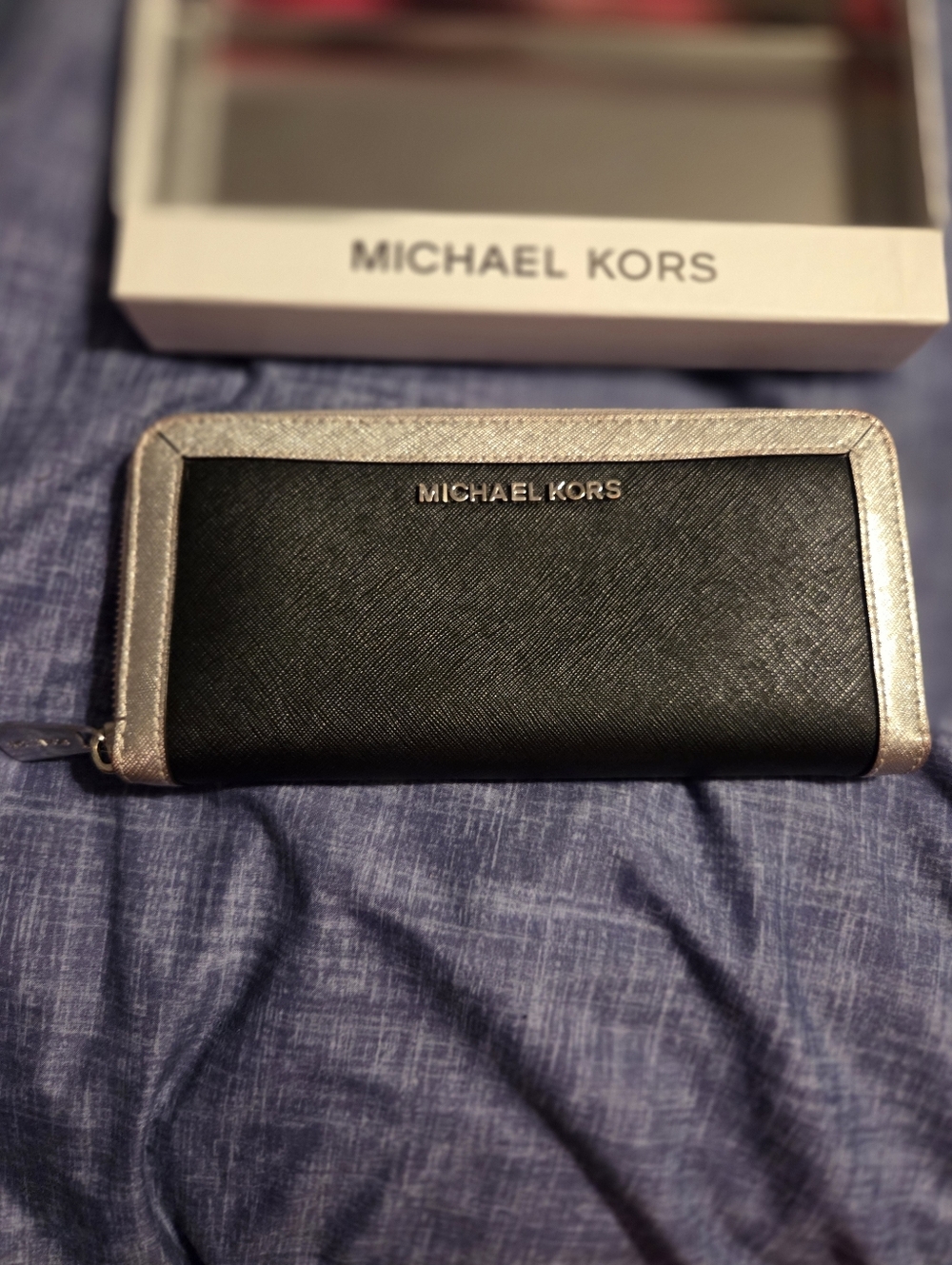 Michael Kors Black Wallet with Silver Trim